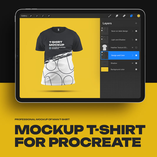 7 Mockups Man T-Shirt for Procreate