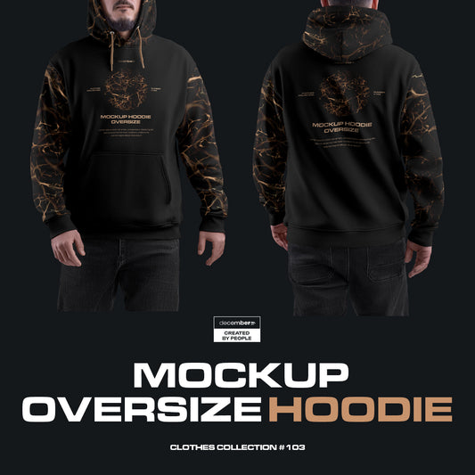 4 Mockups Oversize Hoodie. Front and Back