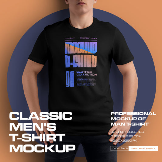5 Mockups Man T-Shirt