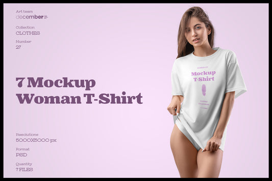 7 Mockups Woman T-Shirt