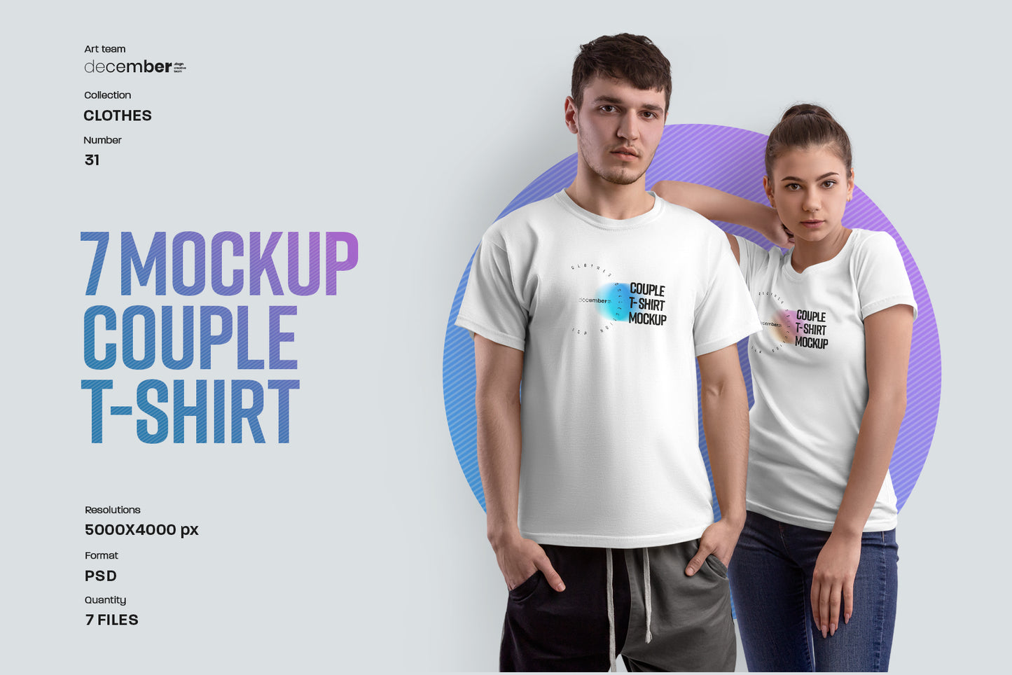 7 Mockups Couple T-Shirt