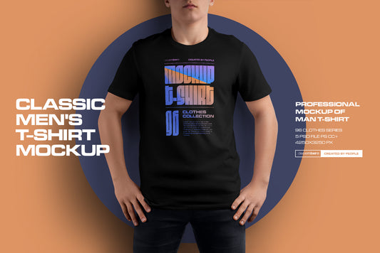 5 Mockups Man T-Shirt