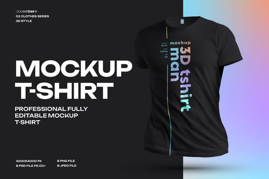 8 Mockups T-Shirts 3D Style