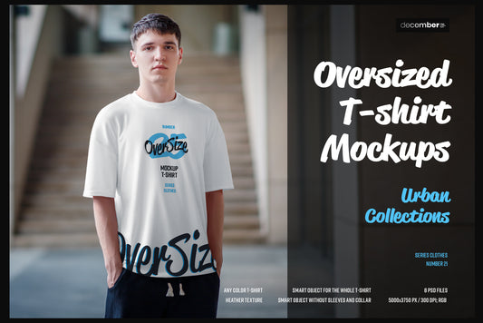 8 Oversized T-shirt Mockup. Urban Style