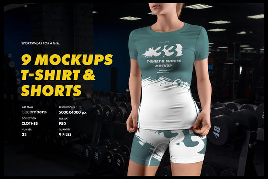 9 Sports T-Shirts and Shorts Mockups