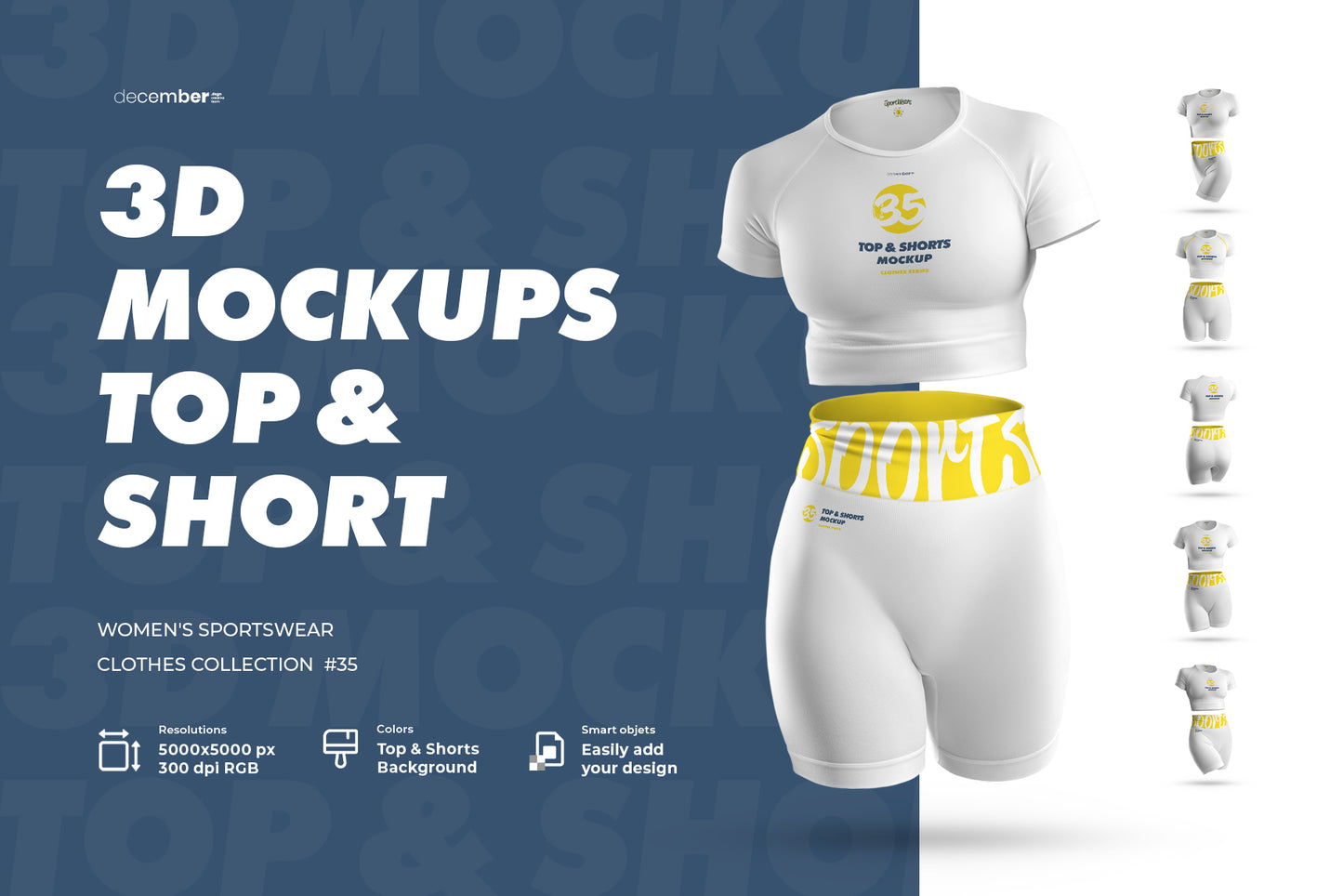 6 Sports Top and Shorts Mockups