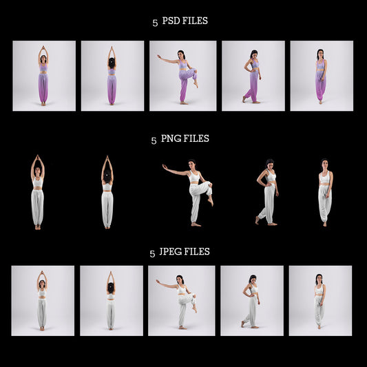 5 Wide Leg Pants Mockups and Top for Yoga and Pilates. vol.02