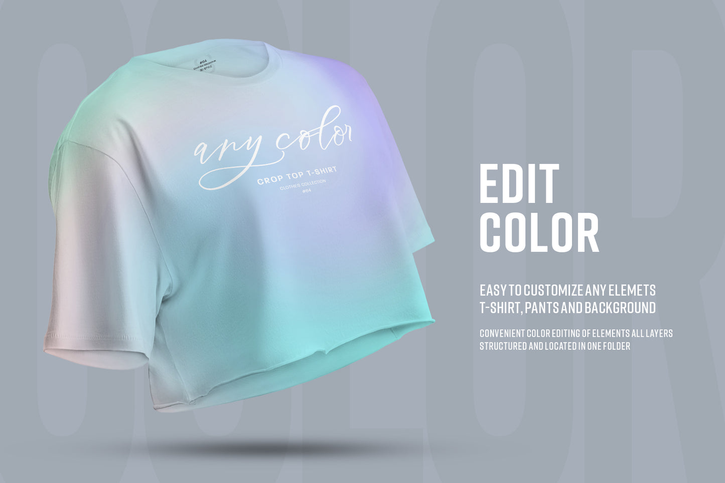 8 Mockups Crop Top T-shirt in 3D style