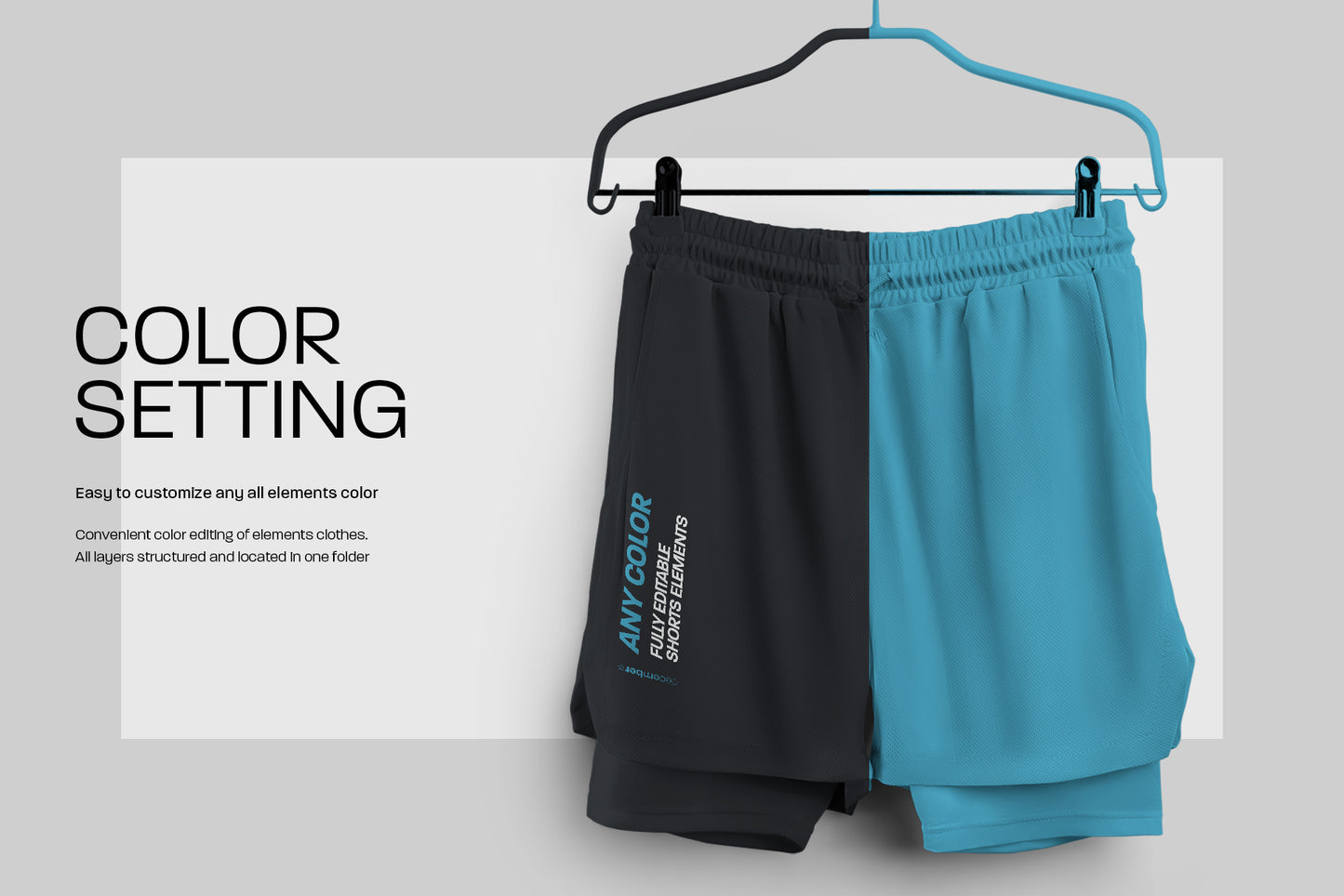 8 Mockups Shorts with Compression Liner