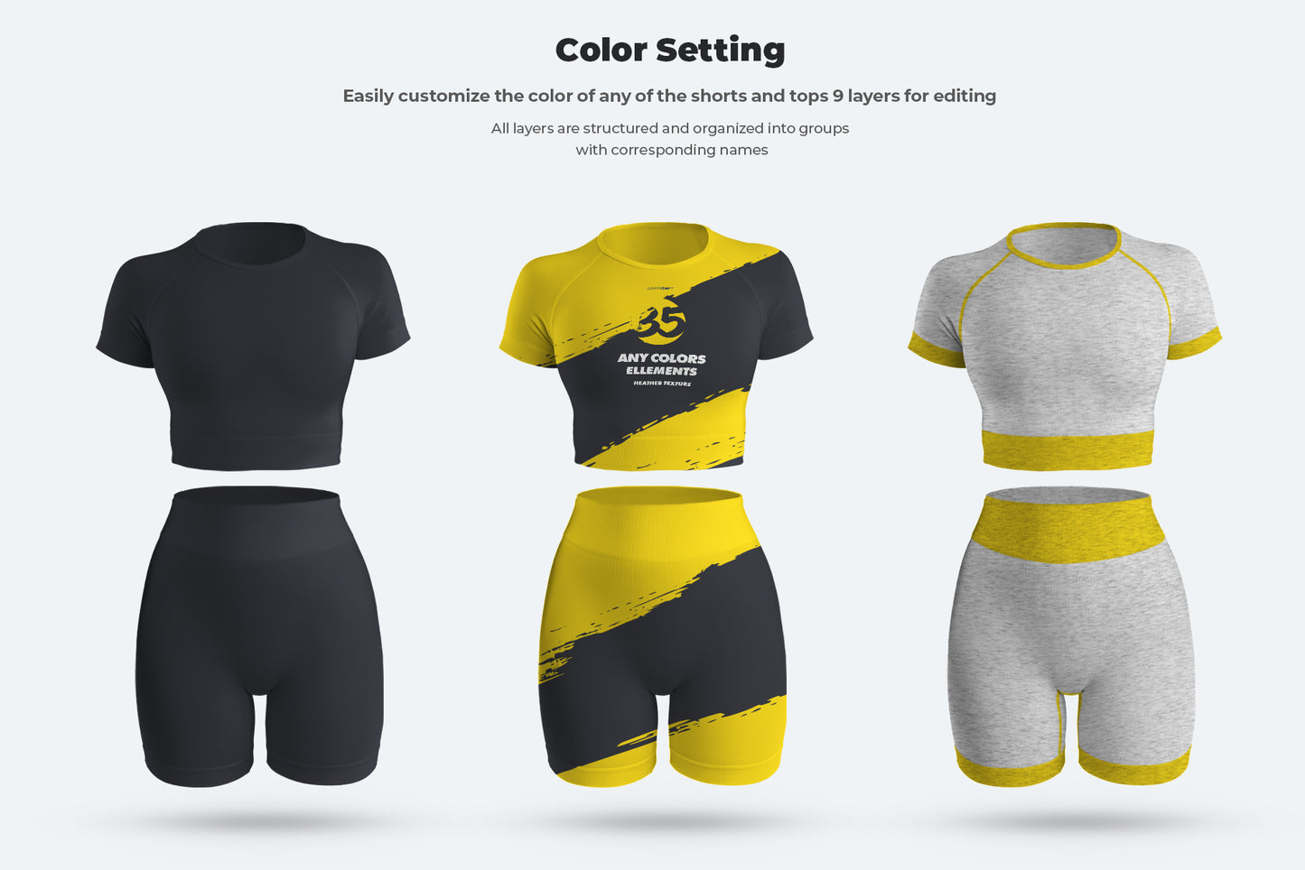 6 Sports Top and Shorts Mockups