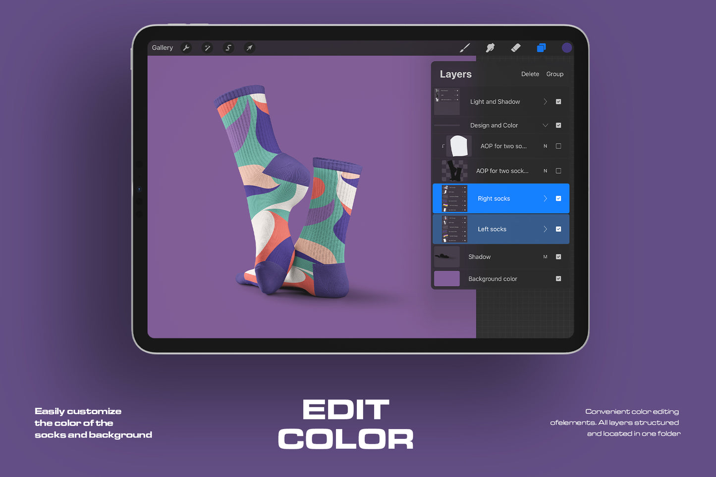 High Socks Mockup – Procreate Edition for iPad
