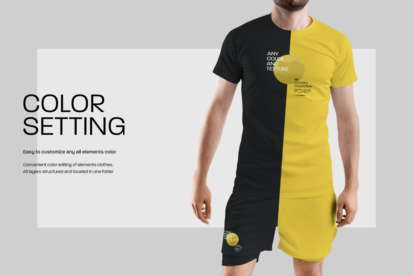 7 Men's Mockups T-Shirt and Shorts