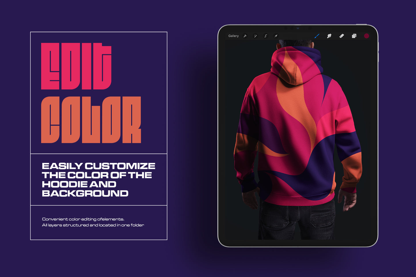 5 Mockups Oversize Hoodie for Procreate