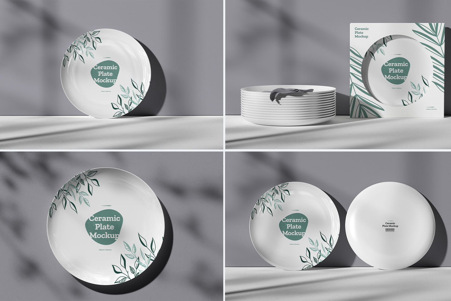 7 Ceramic Dinner/Dessert Plate Mockups vol.2