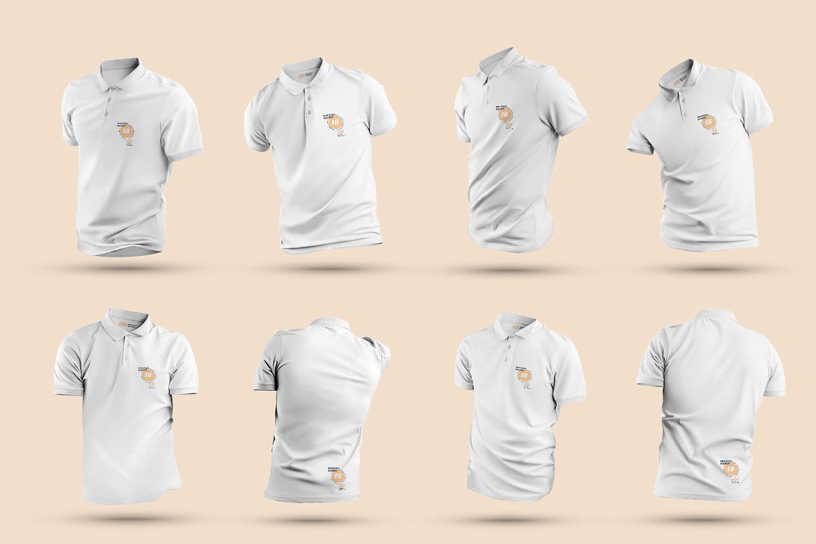 8 Mockups 3D Polo