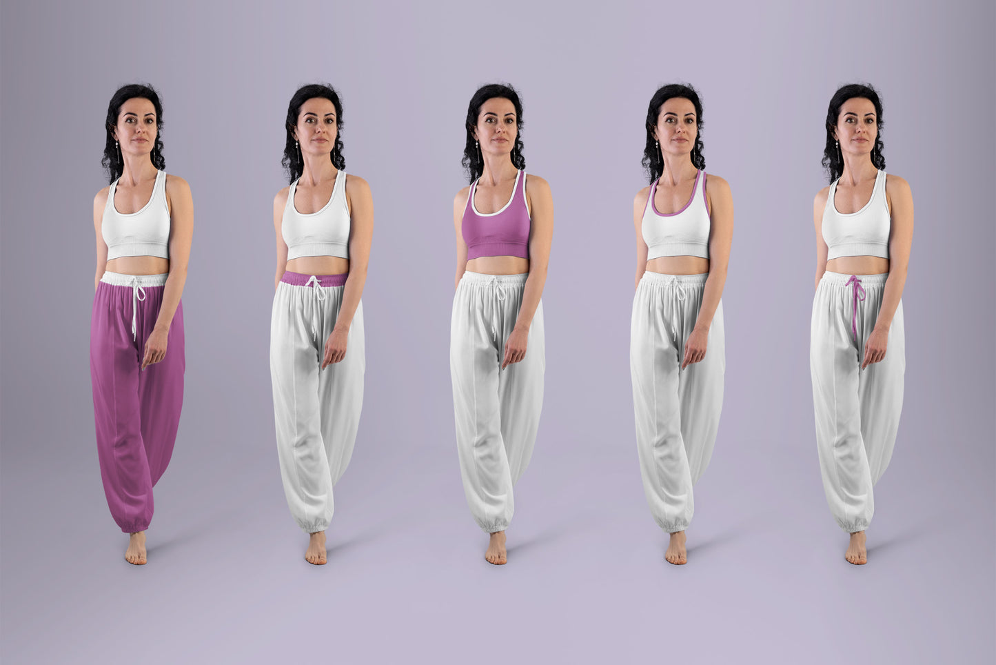 5 Wide Leg Pants Mockups and Top for Yoga and Pilates. vol.02
