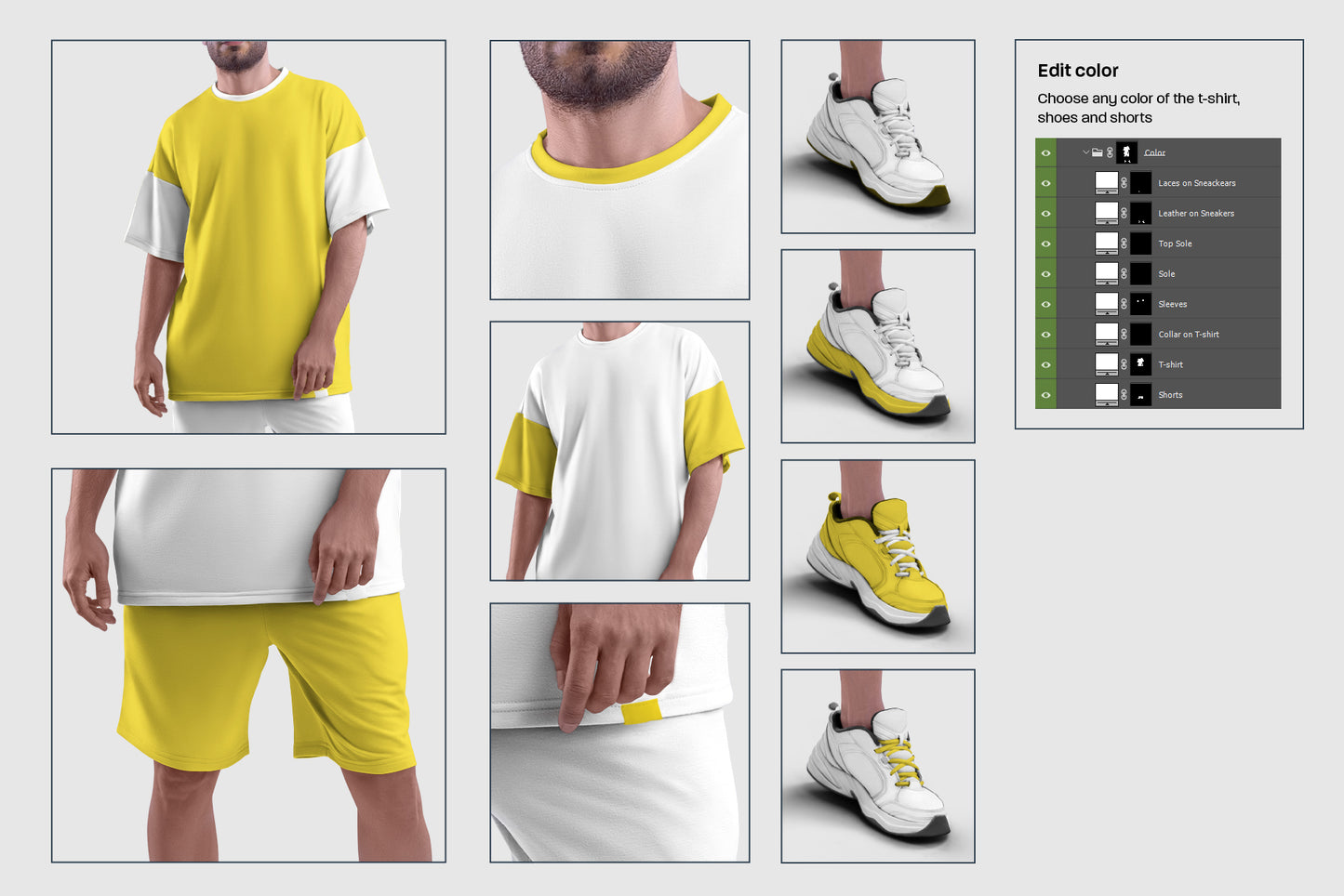 Mockups Oversize T-shirt and Shorts Kit