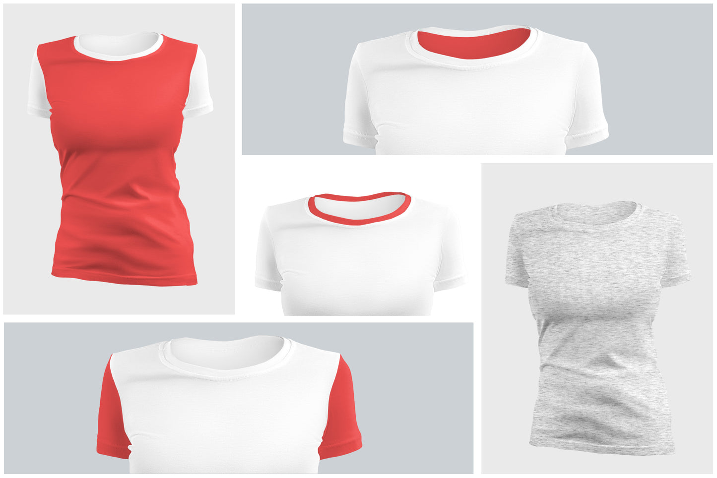 6 3D Mockups Woman T-Shirt