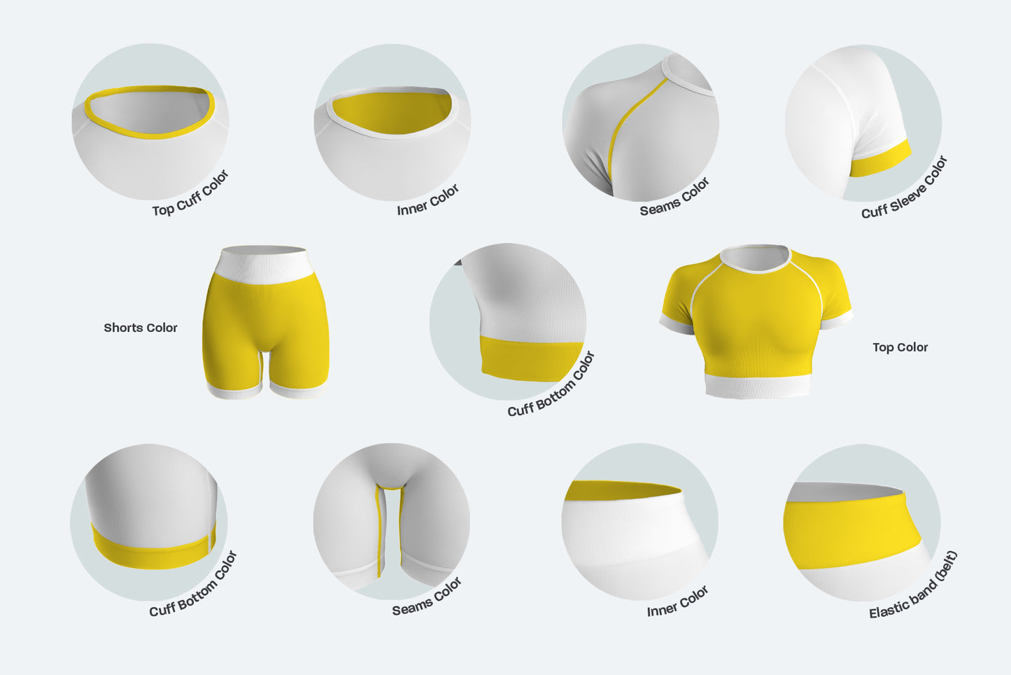 6 Sports Top and Shorts Mockups