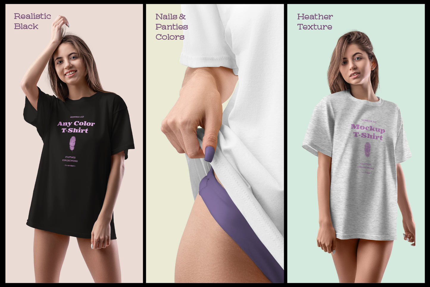 7 Mockups Woman T-Shirt