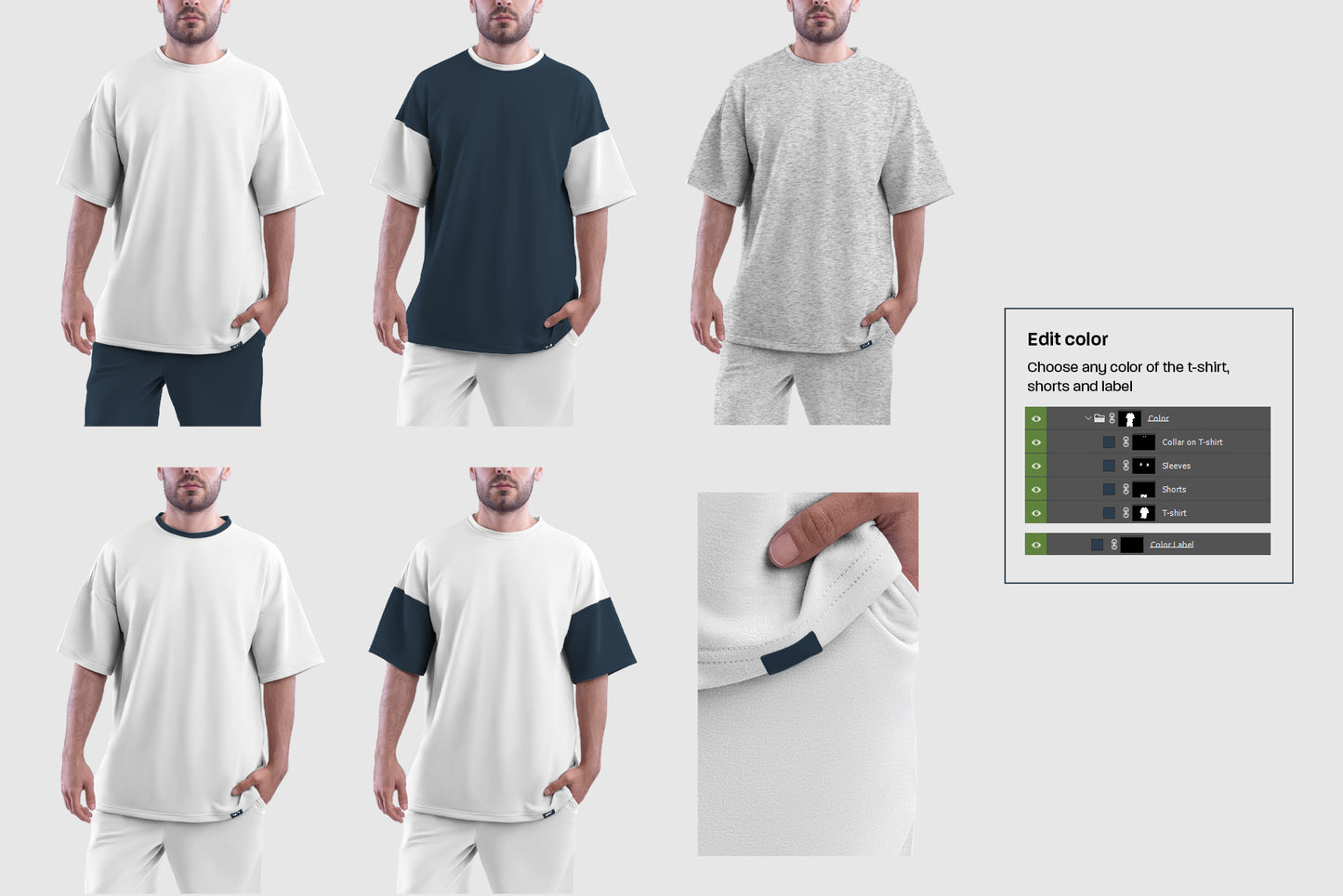 9  Mockups Oversize T-shirt and Shorts