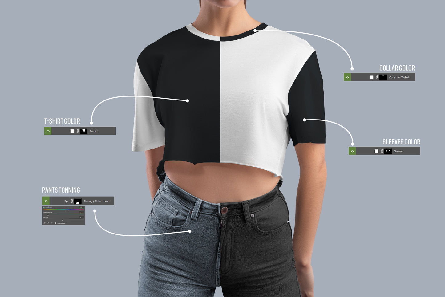 9 Mockups Crop Top Woman T-shirt