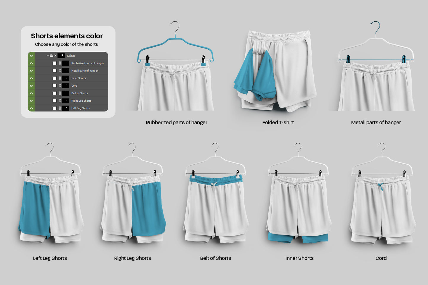 8 Mockups Shorts with Compression Liner