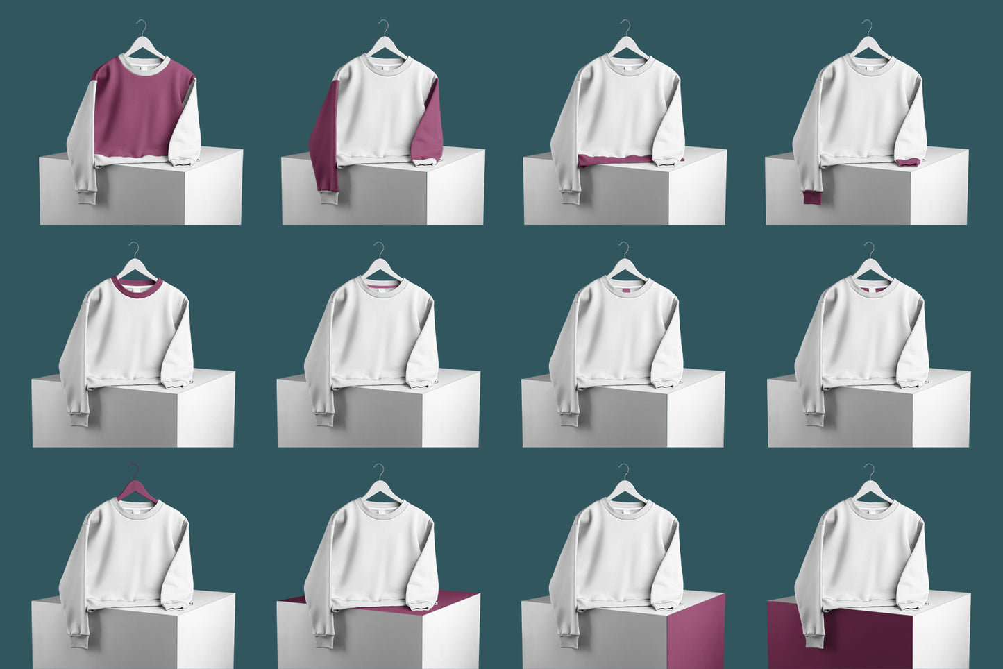 6 Mockups Crop Top Woman Sweatshirt
