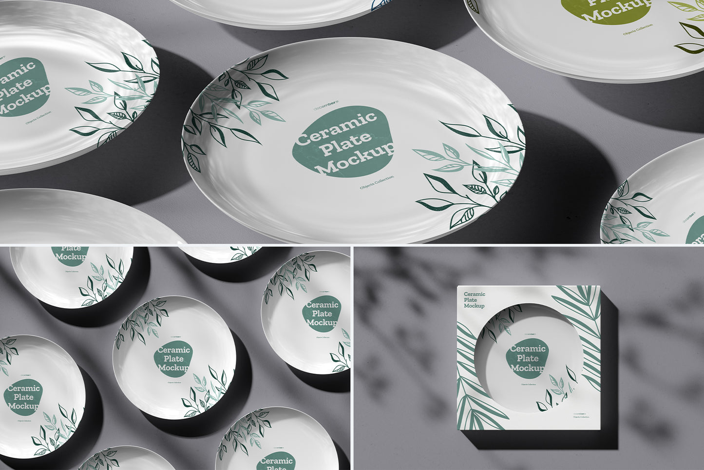7 Ceramic Dinner/Dessert Plate Mockups vol.2
