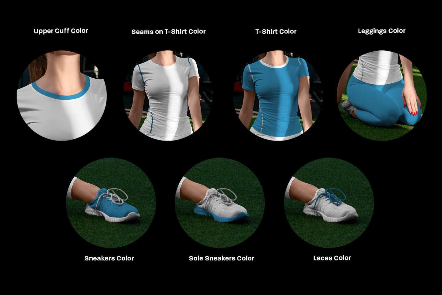 7 Sports T-Shirts and Leggings Mockups