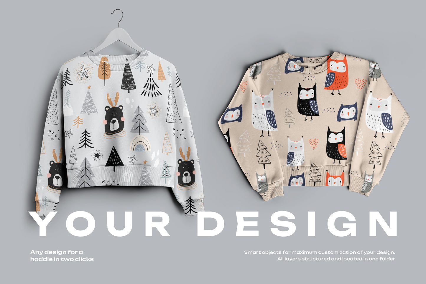 6 Mockups Crop Top Woman Sweatshirt