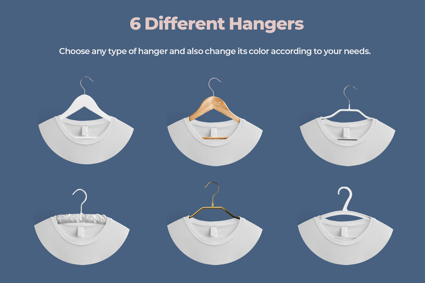 2 Mockups T-shirts With 6 Different Hangers