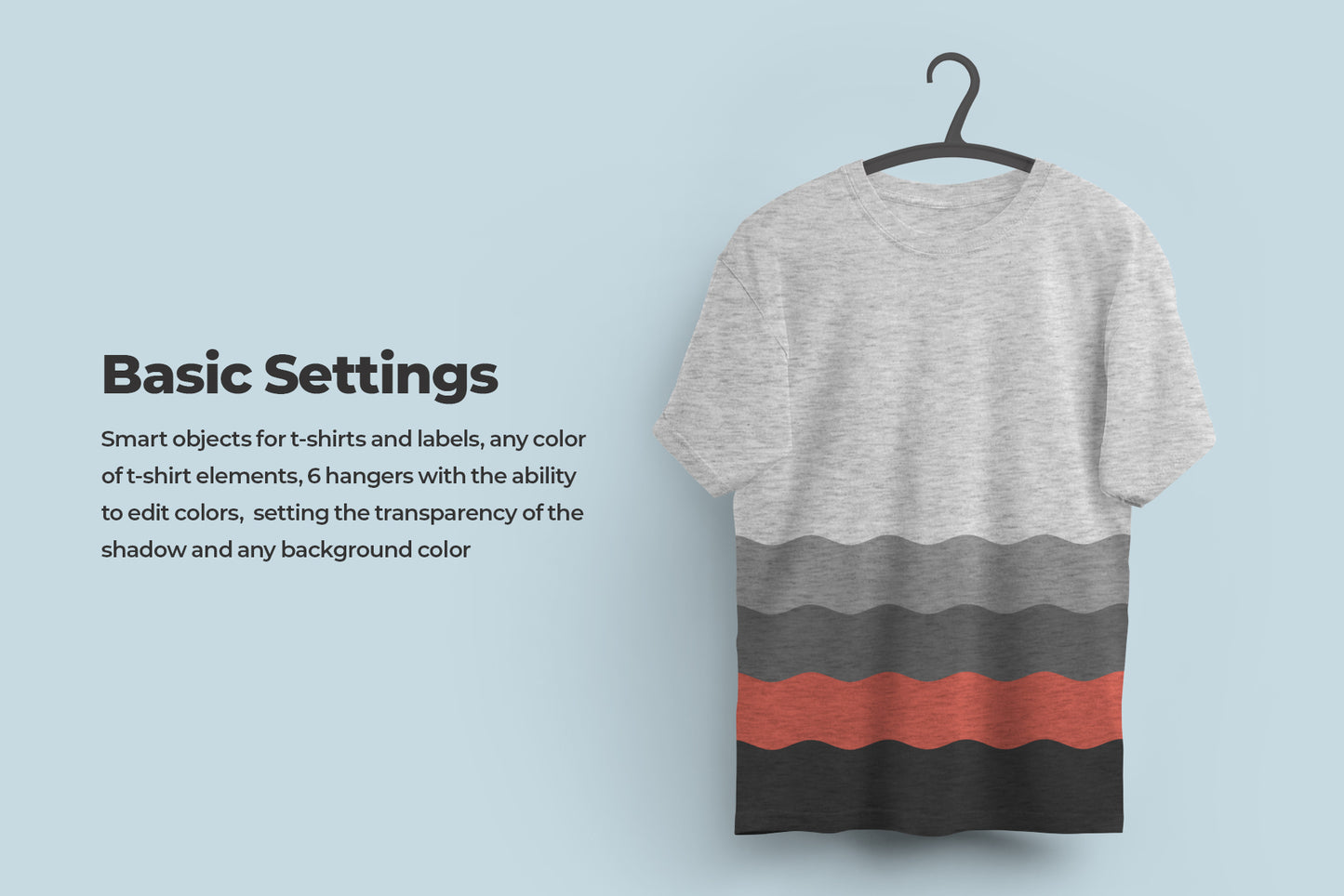 2 Mockups Oversized T-shirts On 6 Different Hangers