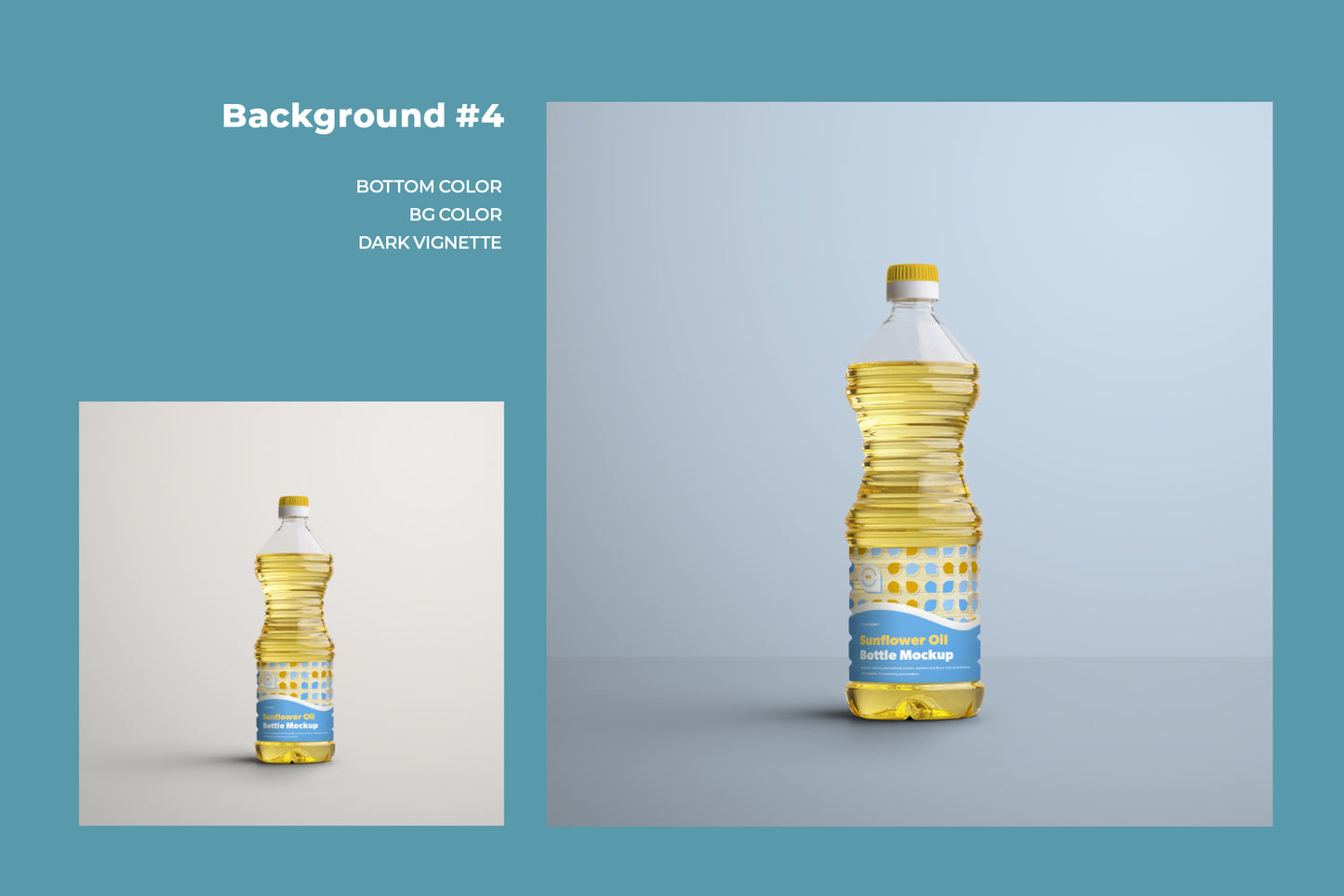 5 Mockups Plastic Sunflower Oil Bottles