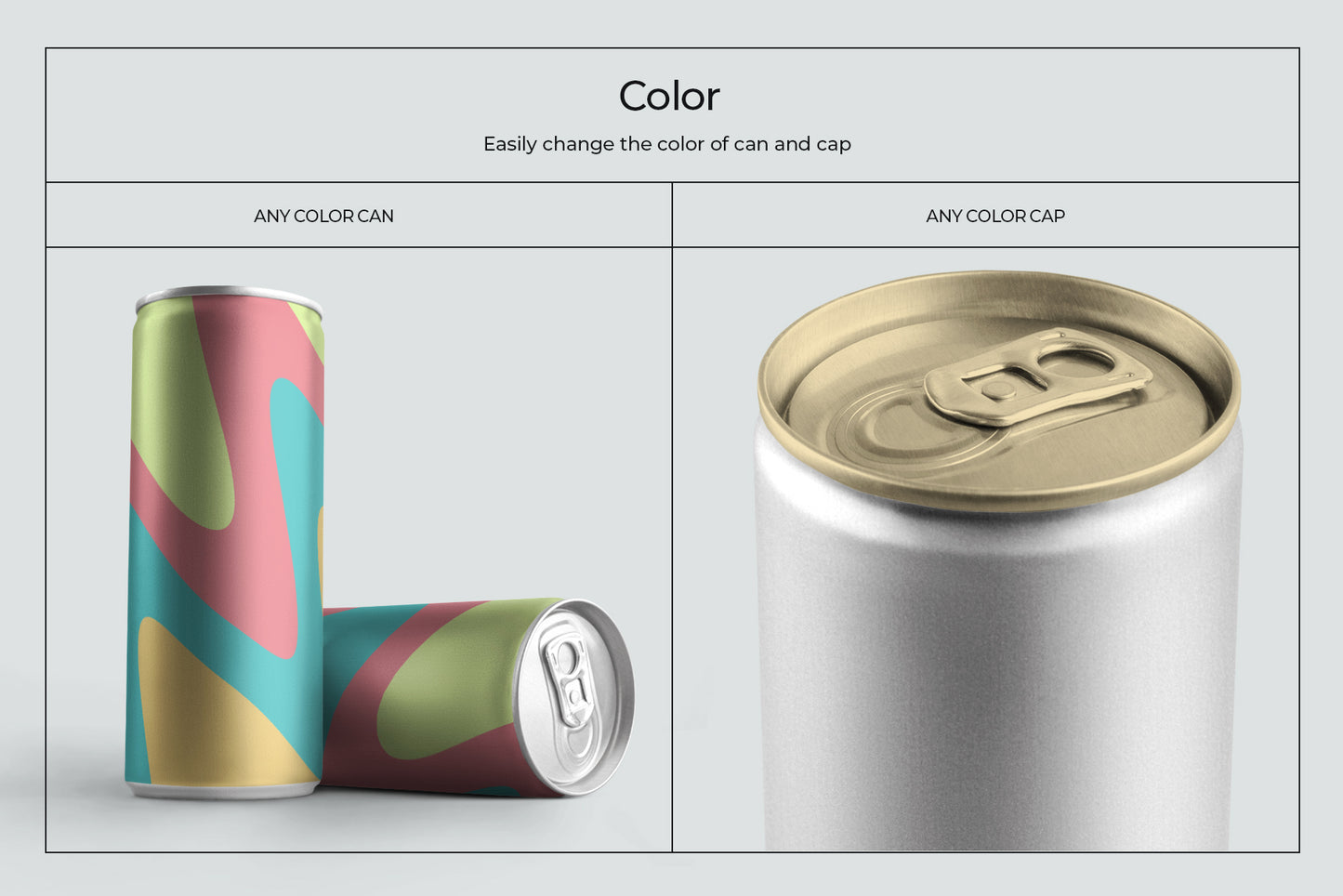 10 Mockups Aluminium Can 250 ml