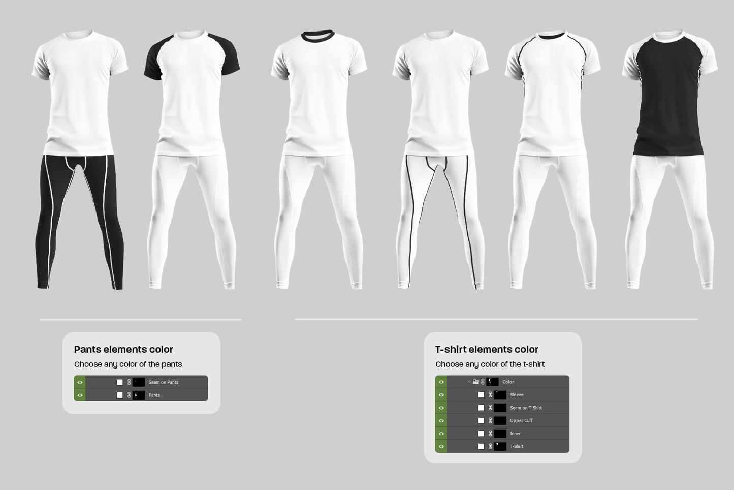 7 Men's Mockups T-Shirt and Underwear Pants