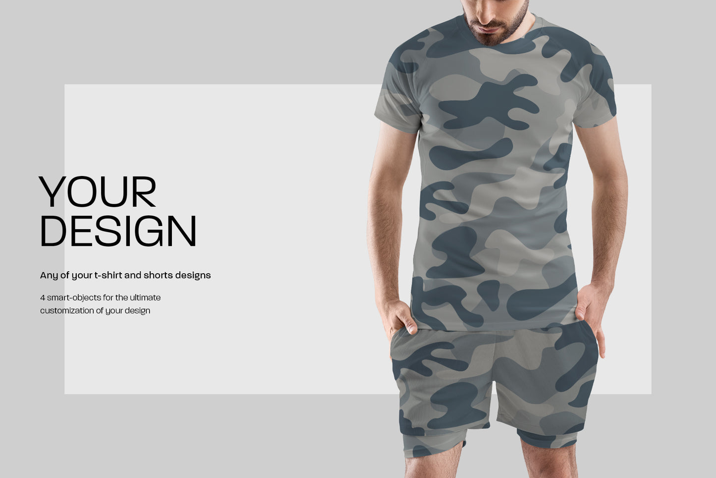 7 Men's Mockups T-Shirt and Shorts