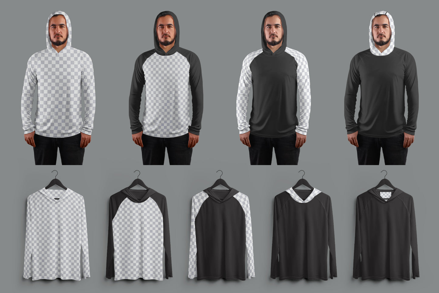 14 Men's Mockups Long Sleeve T-Shirt SunProtect