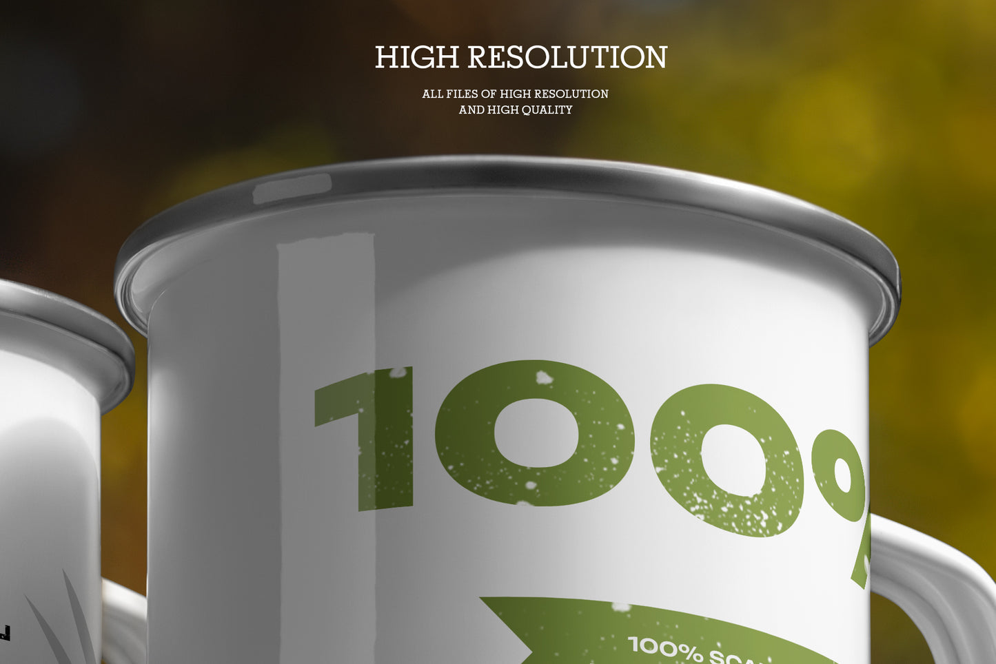 8 Enamel Metal Mug Mockups – Outdoor Camping Edition, 5K High-Res PSD