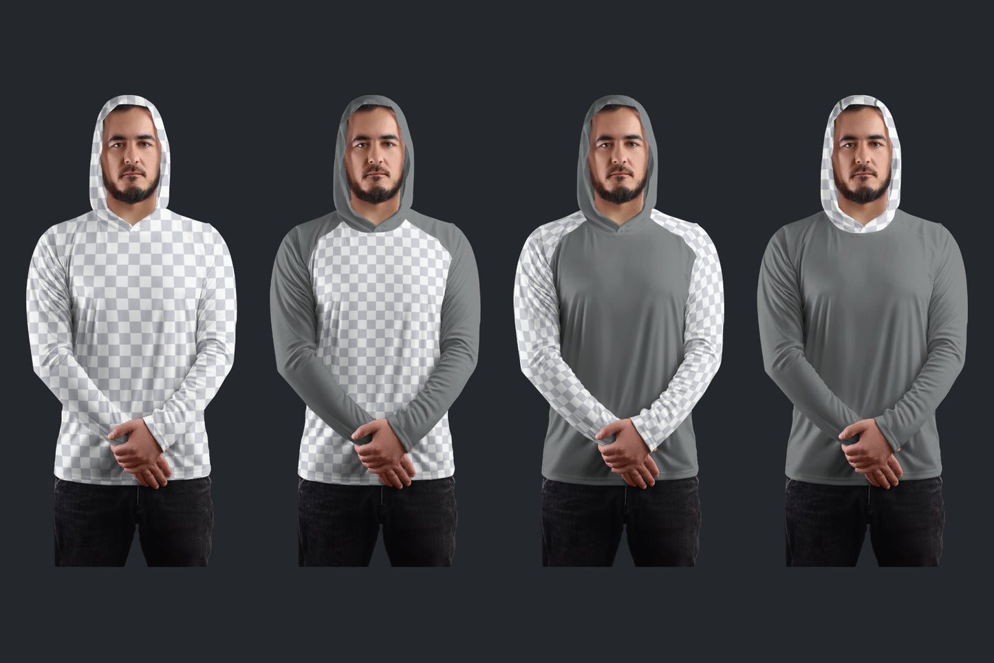 7 Men's Mockups Long Sleeve T-Shirt SunProtect