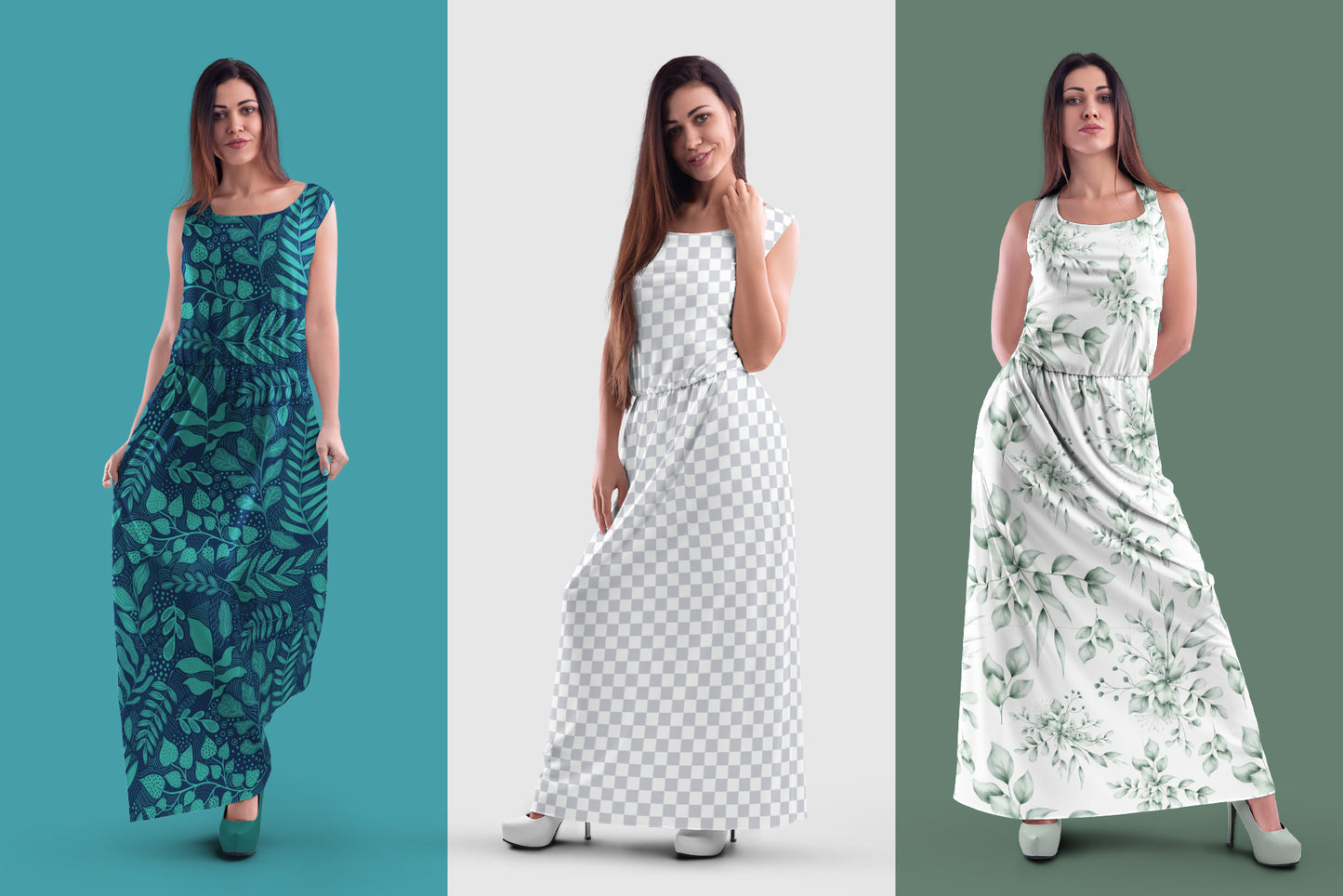 11 Women's Long Dress Mockups