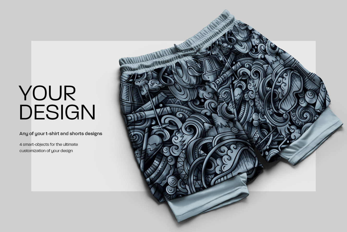 8 Mockups Shorts with Compression Liner