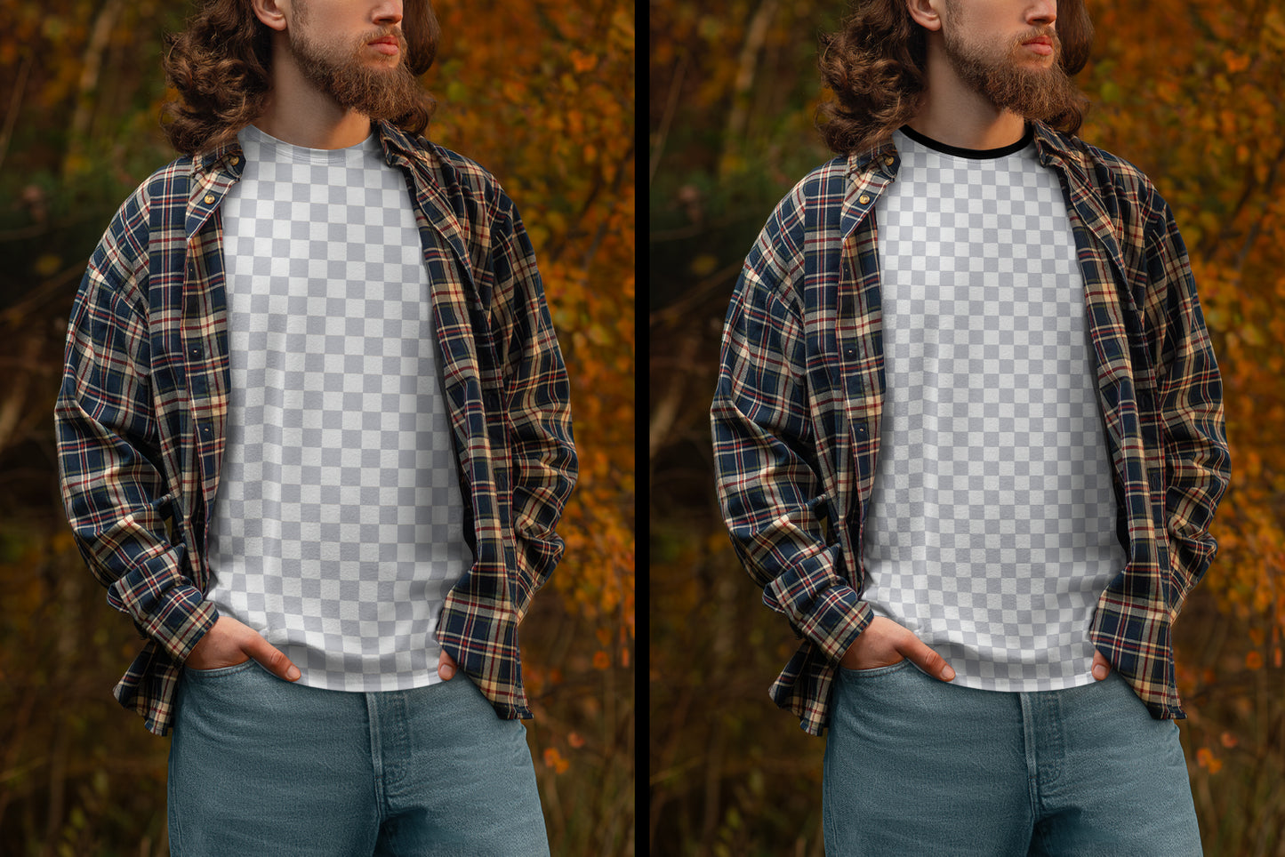 5 Mockups of Men's T-Shirt at the Sunset Outdoor