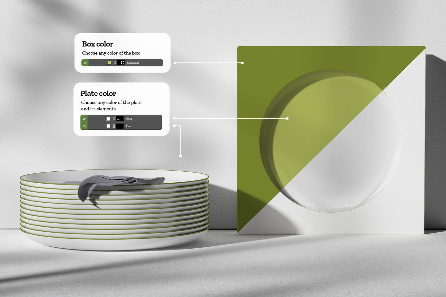 7 Ceramic Dinner/Dessert Plate Mockups vol.2