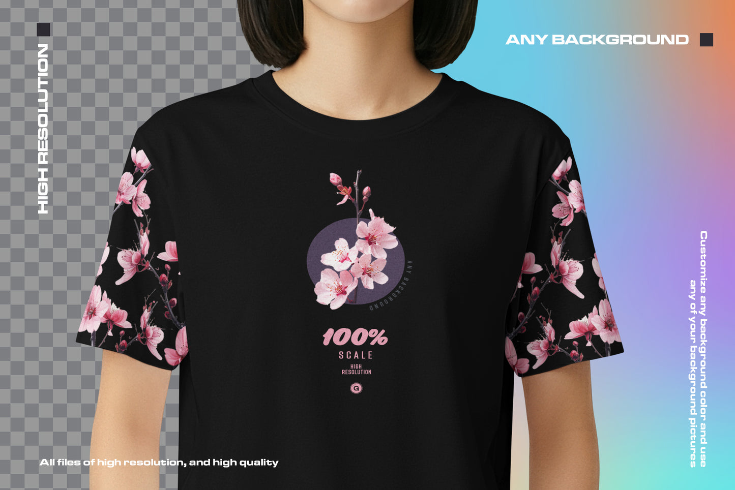 Mockup Woman T-Shirt Set – Asian Model Studio Edition. Generated Ai