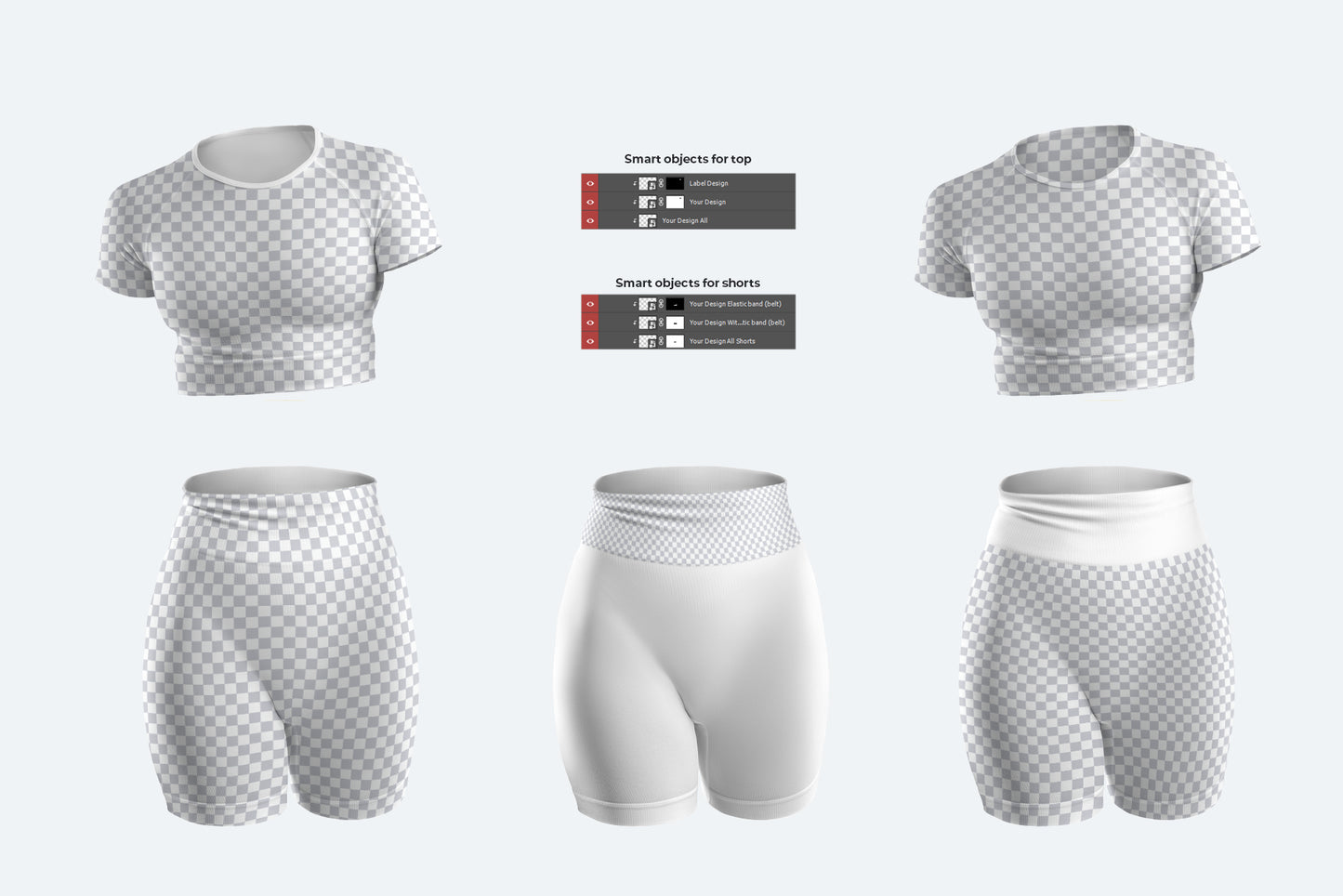 6 Sports Top and Shorts Mockups