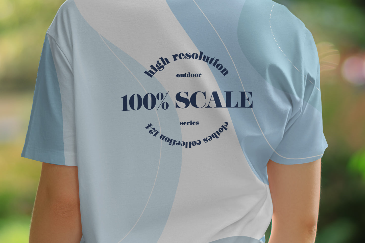 7 Mockups T-Shirt on a Girl Walking in the Outdoor. Vol.06