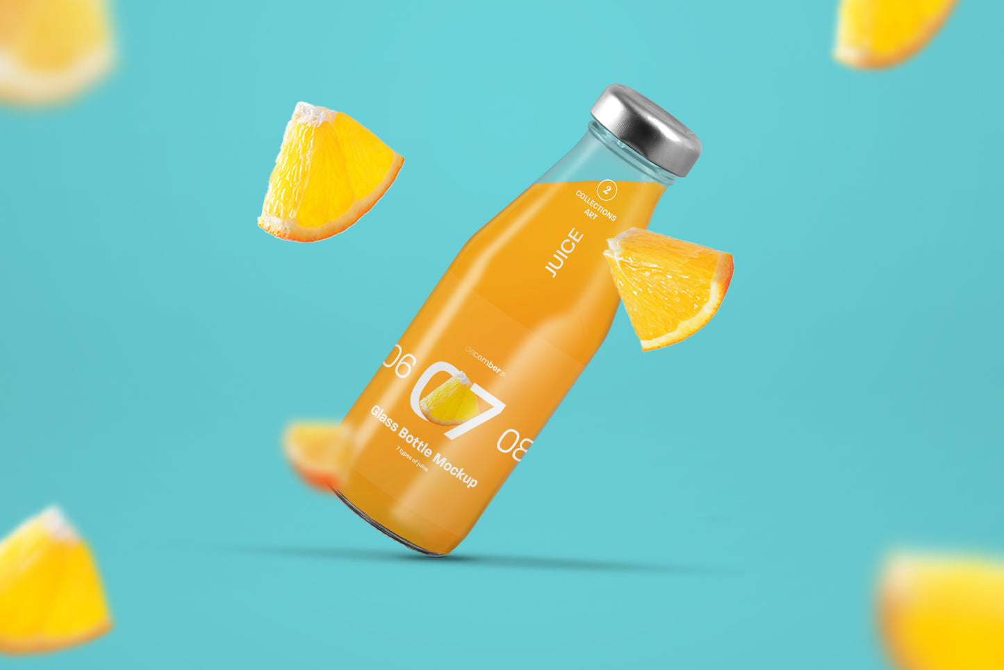 3 Mockup Glass Juice Bottle