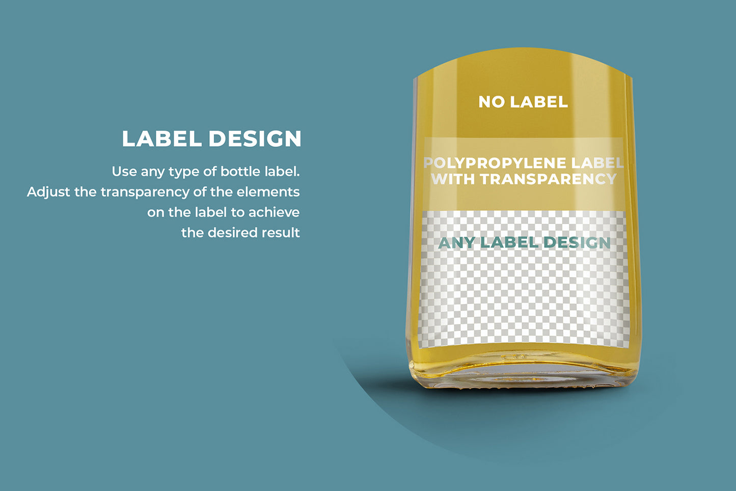 3 Mockups Glass Bottles Sunflower Oil