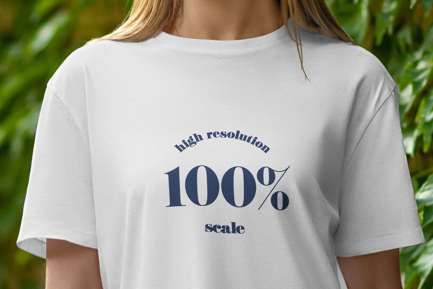 7 Mockups T-Shirt on a Girl Walking in the Green Street